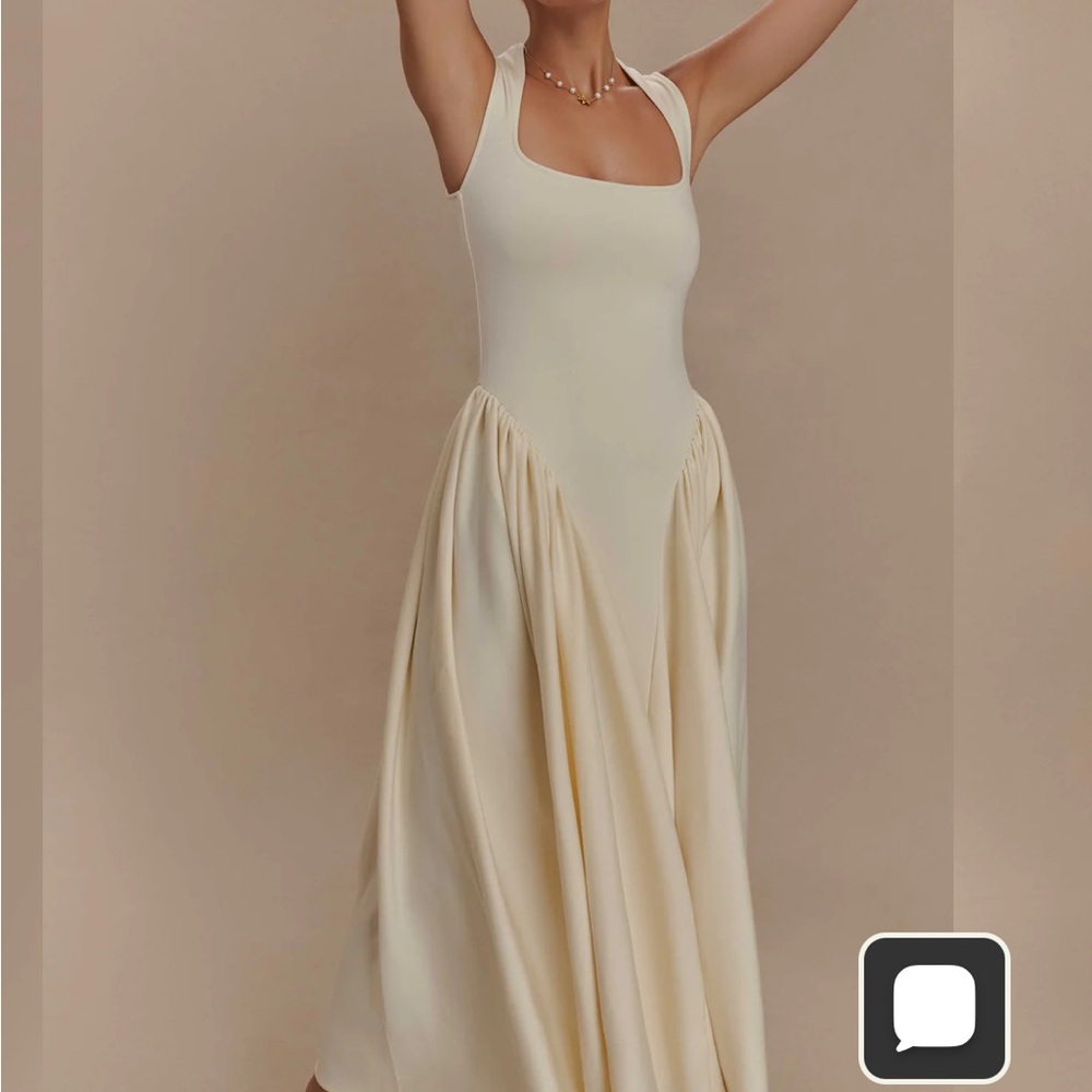 NWT Meshki Sharon Scuba Dress S Ivory - Picture 3 of 4